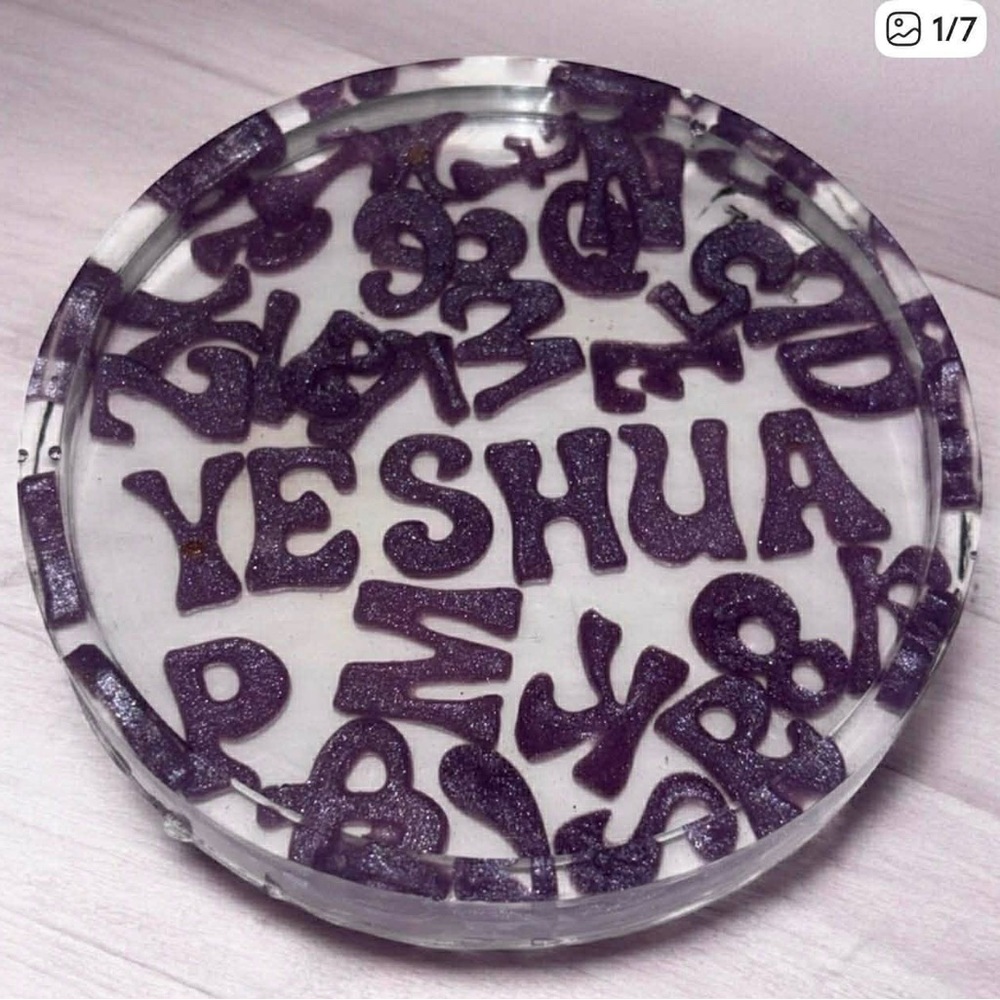 NORE’S NOVELTIES Set of 2 Handcrafted Letter Coasters “YESHUA”